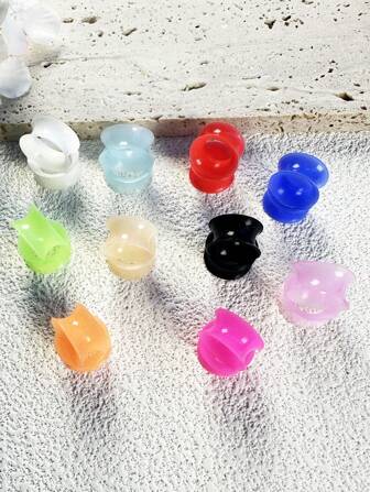 11 piezas de dilatadores de oreja de silicona delgados de 9 mm, joyería de perforación de oreja de estilo punk, tapones de oreja de moda minimalista