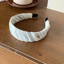 1 件简单百搭的褶皱面料头带，优雅时尚的宽边公主头带发饰，女士高端独特配饰，适合日常服装搭配、购物、旅行、温柔风格、返校季发饰、发带、发箍 - 彩色 - 查看 4