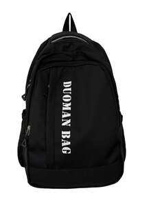 Mochila versátil y sencilla con estampado de letras, mochila escolar de gran capacidad