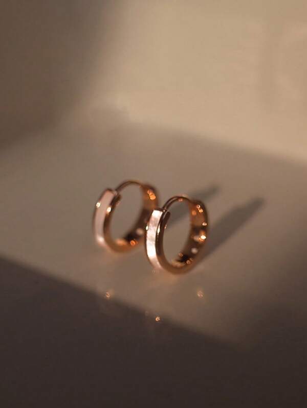 1 Pair Fashion Simple Round Earrings For Women, Elegant Sweet Design, Versatile For Daily Casual, Party, Gathering
