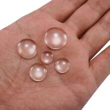 Lote de 5 a 50 piezas de cabujones de vidrio transparente redondos de 6 / 8 / 10 / 12 / 14 / 16 / 18 / 20 / 25 / 35 / 40 mm con respaldo plano y efecto de aumento para manualidades y joyería DIY