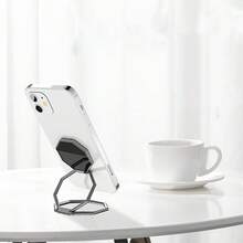 1 件简约多边形八卦金属环手机支架，可折叠支架，稳定粘合剂，360° 旋转，磁性车载支架，便携式，兼容 、Android 手机，生日、家人、朋友礼物，手机支架，手机配件 - 多色菱形八卦環 - 查看 5