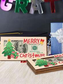 1 pièce/3 pièces Porte-monnaie de Noël, porte-monnaie en bois unique et charmant pour les cadeaux de Noël, ornements de bureau, décorations de fête de Noël, cadeaux surprises idéaux pour l'argent, décoration de festival à la maison