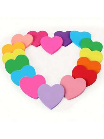 16pcs/Pack Heart Shaped Sticky Notes, Total 480 Sheets(30 Sheets/Book), Multi-Color, Love Message Memo Pad, Cute Colorful Self-Adhesive Notes, Creative Stickers, Tags, Gift Cards, For Holidays,For School Supplies,Back To School