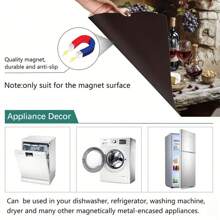1pc Wine 2D Flat Magnetic Dishwasher Door Sticker - Waterproof, Easy To Clean, Reusable, Fits Dishwashers, Refrigerators, Washing Machines, Dryers, No Adhesive Needed, Kitchen Decor Accessory, Suitable For Most Dishwashers
