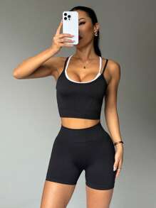 2 Pieces, Sports Vest And Sports Shorts, Seamles,Ventilate, Soft And Comfor, Daily, Qutdoor,Sporty, Gym Clothes Set Women, Workout Set Women