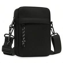 男士斜挎包单肩包方形包可调节肩带轻便旅行必备夏季徒步包户外通勤尼龙休闲纯色个性礼品男士礼物青少年手机包小背包小包