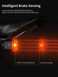 TOSUOD Smart Bicycle Taillight,TOSUOD Bike Light, USB-C Quick Charge/Auto On/Off Brake Sensor/6 Modes (Including Pulse, Strobe, SOS)/IP/Aluminum+ABS Construction/Lithium-Polymer Battery/Compatible With Road, Mountain, Electric Bicycles/Night Riding Safety/Cycling Visibility/Durable Construction/Weatherresistant Gear/Multimode Lighting/Urban Cyclists/Bicycle Safety Gear/Compact Design/Highquality Materials/Usbc Rechargeable Light/Mountain Bikers