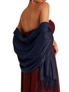 1 buc șaluri și wrap-uri Pashmina pentru femei, culoare solidă, pentru rochie de seară, costum de baie, acoperire pentru plajă, rochie de baie lungă, eșarfă, nuntă, mireasă, domnișoară de onoare, cadouri - eșarfă de cașmir - Vizualizare 19