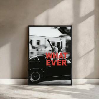 1pc Y2k Fashion Wall Art Picture Black And White Prints Canvas Paintings Posters Stylish And Cool Girl Aesthetic Decor For Living Room,Collage Apartment Teen Room, Dorm Room Decor Gift For Her Unframed Or Framed