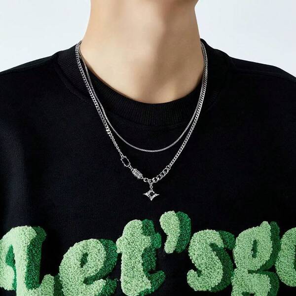 1pc Fashionable Layered Starfish Design Necklace, Choker Necklace