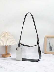 2025 Summer New Women Clear Bags Shoulder Bag Fashion Versatile Transparent Cosmetic Bag Concert Bar Large Capacity Transparent Underarm Baguette Bag