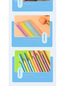 12 pièces Crayons de couleur arc-en-ciel de qualité supérieure HB en papier