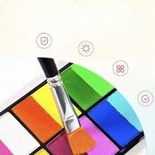 8格水溶性面部彩绘调色板，色彩鲜艳，适合万圣节、体育赛事、角色扮演、DIY、学校用品、返校 - 單件 - 查看 5