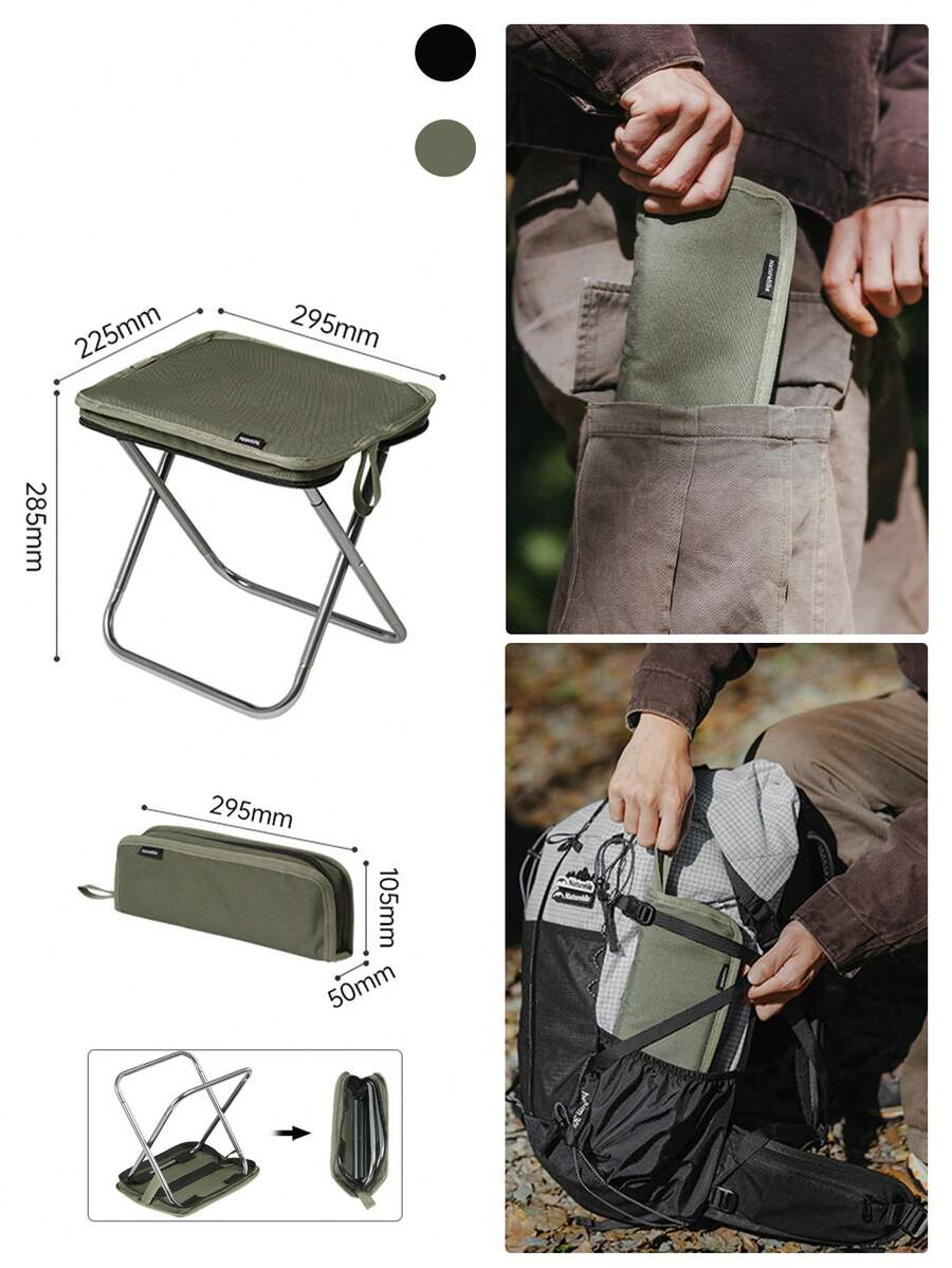 Naturehike 1 件便携式折叠露营凳，迷你椅子，轻巧紧凑，铝合金材质，适合露营、狩猎、徒步旅行、钓鱼、野餐、海滩、排队、脚凳
