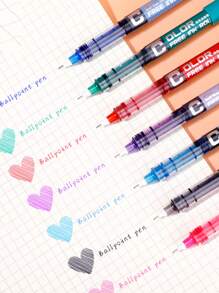 4 pezzi Penna a sfera a inchiostro liquido dritto di colori mediorientali, asciugatura rapida, colore casuale, per forniture scolastiche, ritorno a scuola
