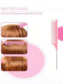 6 piezas Set de herramientas para peinado de niñas, que incluye kit de peine y botella rociadora - Adecuado para todo tipo de cabello y peinado diario, Set portátil de peinado familiar - Multicolor - Ver 5