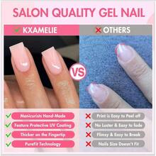 MNeon Green Pr On Nails Short Square Natural Gel Nails Glue On Acrylic Nails Pr Ons Featured Protective Coat Thick Reusable Fake Nails Solid Color 24 Short Coffin Artificial Nails8001 - 光澤霓虹綠色 - 查看 5