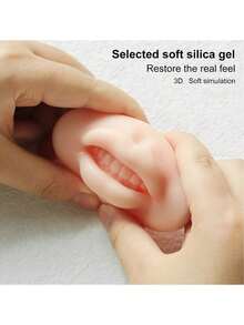 BUCICE Eyelash Extension Training Practice Eyelash Model Silicone Skin Face, Reusable 3D Practice Silicone Skin Lips Permanent Makeup Tattoo Training Makeup Tools - Multicolor - View 5