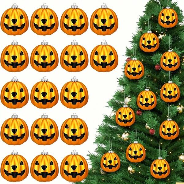 12 piezas de decoraciones con forma de calabaza, adecuadas para la decoración de Navidad y Halloween, accesorios de decoración colgante de plástico duradero, decoración de linterna de fiesta de temporada, sin necesidad de electricidad, decoración del hogar, decoración de habitaciones, decoración de otoño, decoración de otoño