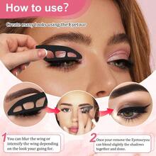 QY Eyeshadow Tool Eyetour Your Glam Bestie Eye Makeup Aid Tool Eyeshadow Stencils For Eyes Eyeliner Template For Women Quick MakeUp Stencils Free Size Count 2  1613 - màu đen - Xem 4