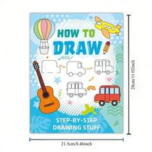How To Draw Everything Coloring Book / DCTZ046-B Style A Painting Step-By-Step Book Of Lovely Animals, Foods & Exquisite Creative Patterns A Children's Simple Drawing & Cartoon Doodling Book For Step-By-Step Drawing Learning An Early Education Enlightenment & Fun Coloring Painting Book , Back To School Gifts - Multicolor - View 4