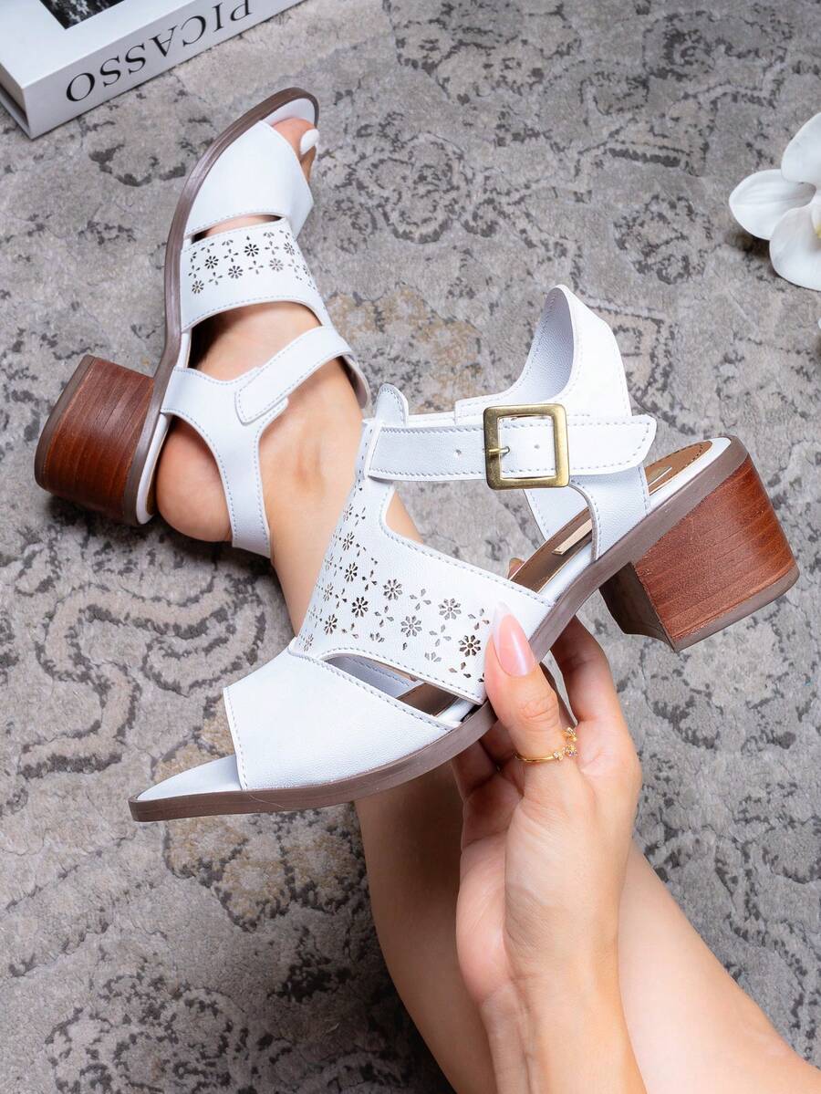 Women Heeled Sandals - White - View 1