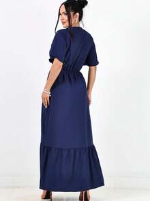 LONG SUMMER DRESS - Navy Blue - View 3