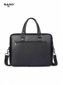Men's Briefcase Messenger Bag, Large Capacity Computer Bag For Files & Office Supplies, Business Commute, PU Leather Minimalist Style, Suitable Gift For Men - Multicolor - View 10