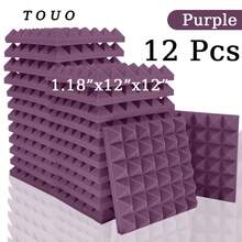 TOUO 金字塔吸音泡沫板 6-48 块，8 种颜色，高密度隔音泡沫 12 英寸 X 12 英寸 X 2 英寸 / 12 英寸 X 12 英寸 X 1.18 英寸，适用于墙壁、工作室、鼓室、办公室的隔音和声学处理 - 彩色 - 查看 30