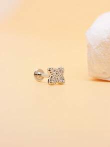 1pc Rhinestone Decor Earring - Silver - View 16