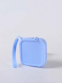 1 Piece Of Silicone Square Bag, Portable Cosmetic Bag, Change Purse, Data Cable, Jewelry Storage Bag, Lipstick Bag, Practical And Large Capacity, Can Hold Skin Care, Makeup, Toiletries, Digital Storage, Etc. Comfortable Wide Handle, Easy To Carry, Suitable For Home, Work, And Travel.