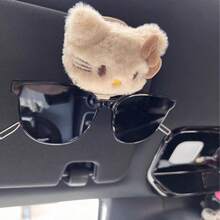 Sanrio Super Cute Kitty Car Glasses Clip, Sunglasses, Sunglasses Storage Wonder, Sun Visor, Glasses Stand, Magnetic Attraction