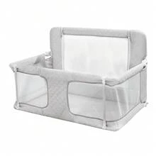 Ubravoo Baby Co-Sleeper Bed-In-Bed , 3-In-1 Folding Bed With Breathable And Visible Mesh Window, Washable Elastic Fabric Cover - Grey - View 1
