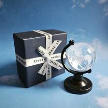 1个迷你水晶球，创意透明手工桌面摆件，拍照道具，小礼物；毕业礼物。注意：水晶球在运输过程中可能会脱落，可以手动重新安装。，学习用品，返校装饰，家居装饰摆件，家居微缩物品 - 彩色 - 查看 6