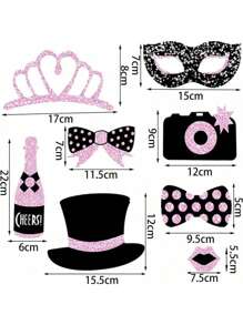 30 件黑色和金色婚礼摄影道具 - 优雅的 Ins 风格生日派对装饰品，采用纸质材料拍摄装饰品，无羽毛 - 彩色 - 查看 4