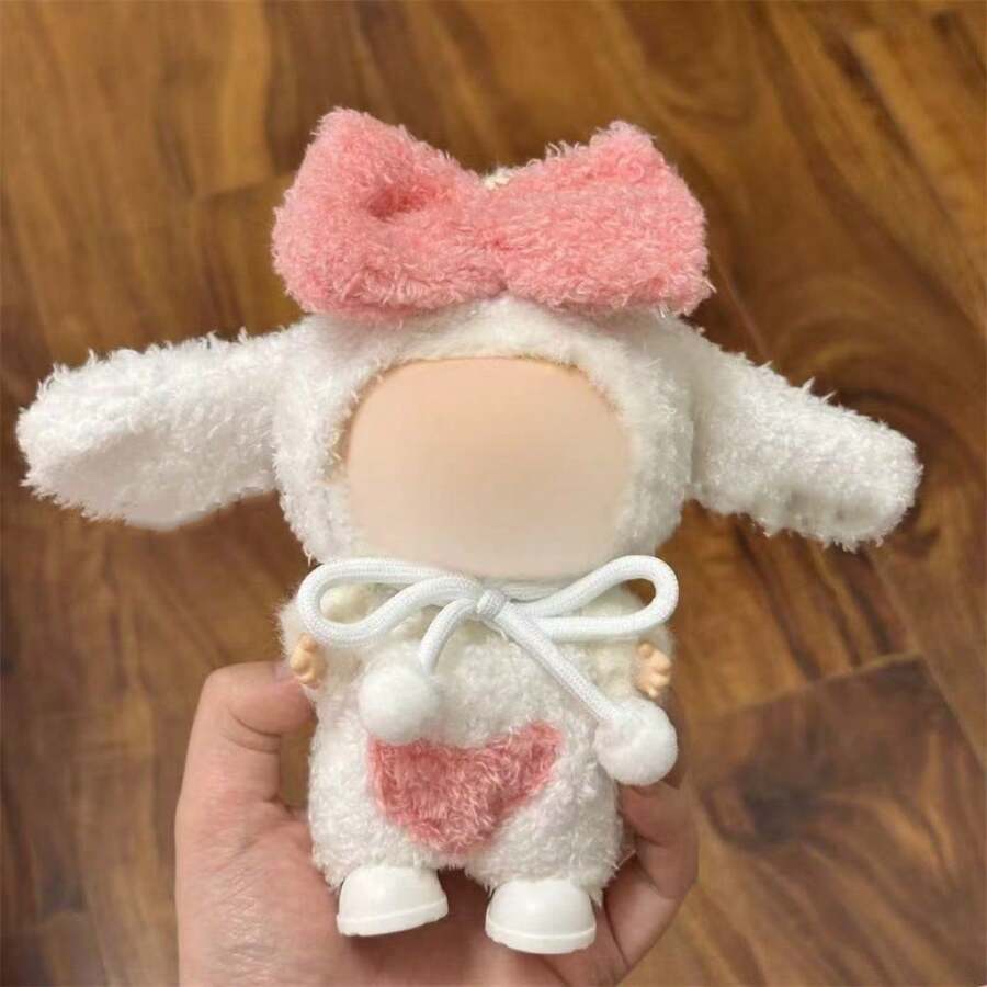 这是17厘米拉布布衣架，两件套衣服，配有水滴耳兔衣服，适合拉布布头饰和吊带背心，小动物，可爱又迷人 - 彩色 - 查看 1