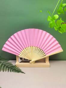 10pcs Summer Essential Handheld Fan Plain Paper Fan Blank Painting White Colorful Folding Fan Handmade Craft Materials Hand Fan Cooling Fan Wedding Decoration Rave Accessories - Multicolor - View 23