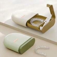 1 caja de almacenamiento útil y hermosa, caja de retención con orificios de ventilación, caja de alineadores ultradelgada extraíble, compatible con Invisalign, juegos de protectores bucales, elegante caja de retención de ortodoncia