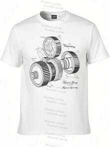 Conjuntos de playa para mujer, camisetas 100 % algodón, regalos para el día de la madre, tallas S-2XL, regalos de cumpleaños para mujer, camiseta de patente de engranajes, equipo vintage, camiseta de patente antigua, arte de herramientas, ingeniero mecánico, regalo de ingeniero. - Blanco - Ver 4