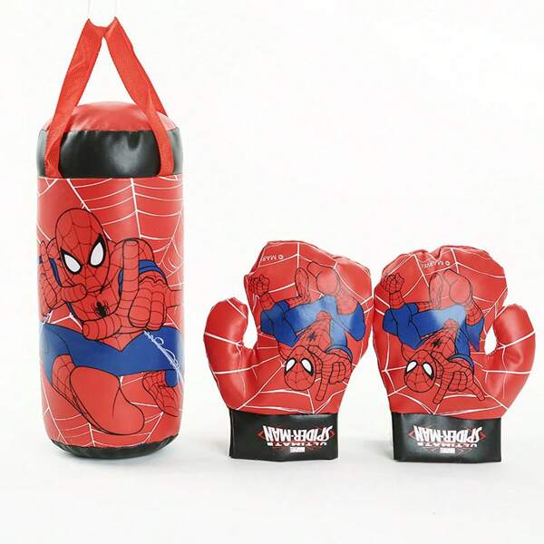 Disney Set de boxeo de Marvel Spider-Man que incluye bolsa de perforación, juguete deportivo, juguetes antiestrés, combinación de Jlingling, suministros para exteriores, globos de Boxeo para niños