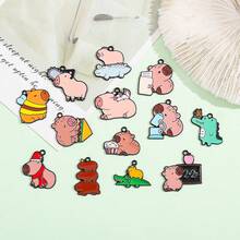 可爱的水豚河豚DIY吊坠首饰套装，可用于制作手链、项链和其他首饰。适合DIY爱好者。也非常适合馈赠亲朋好友。