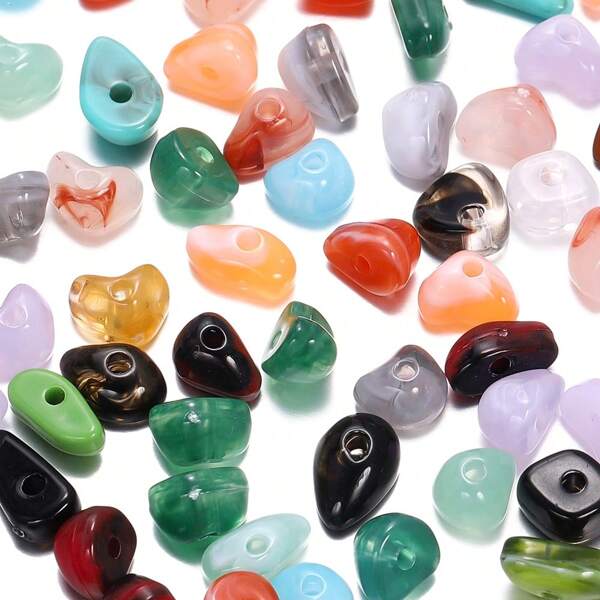100pcs/Lot 5-8 Mm Acrylic Irregular Beads Imitation Natural Stone Spacer Loose Bead For Bracelet Necklace Earrings DIY Jewelry Making Accessories