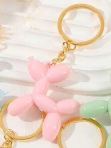 1 件粉色气球狗形钥匙扣、可爱背包、手提包、钱包、耳机、手机、汽车钥匙装饰吊坠、可爱小狗钥匙扣吊坠汽车配件包饰学院风哥特 Y2k - 多色 - 查看 22