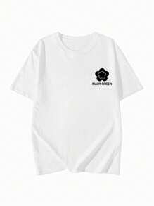 Made In Japan, Spring/Summer Cotton, Round Neck, Loose Fit, Versatile, Simple, English Print Short-Sleeve T-Shirt