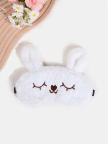 1pc Plush Bunny Eye Mask, Soft Plush Blindfold Sleep Masks, Cute Animal Rabbit Sleeping Eye Mask, Suitable For Daily Rest And Travel, Kids Eye Mask, Sleep Mask, Travel Essentials Kids