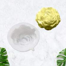1pc 3.5 Inch Peony Silicone Mold, Flower Candle Molds, Soap Soy Wax DIY Handcraft Accessory, Epoxy Resin Mold For Party Home Wedding Decoration - Clear - View 7