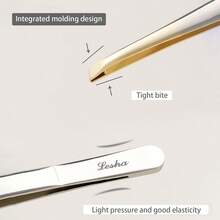 1/2pcs Stainless Steel Gold Eyebrow Clip, Convenient Eyelash Tweezers, Beauty Fine Hair Removal Tool, Suitable For Facial Hair Removal And Grooming,Makeup,Cheap,Room Decor,Vanity,Travel,Bedroom,Makeup Accessories,Tweezers,Cheap,Stocking Stuffers,Makeup,Makeup Tools,Cheap Stuff,Gifts,Gifts For Women,Christmas Gifts - Gold - View 8