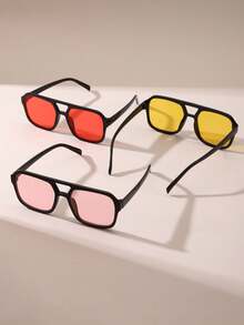 1 Pair, 2 Pairs, 3 Pairs, 4 Pairs, 5 Pairs Classic Fashion Fashion Glasses For Men And Women, Enhance Facial Attractiveness, Distinctive Design With Popular Colors, Fashionable Appearance. Made Of High-Quality Materials For Comfortable Experience, Suitable For Daily Life, Beach, Driving And Outdoor Travel Accessories - Multicolor - View 8