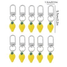 5pcs/10pcs Simulated Food Fruit Resin Lemon Pendant For DIY Jewelry Making, Earrings, Necklaces, Keychain And Other Jewelry Crafts, Elegant Gift For Women Daily Accessories